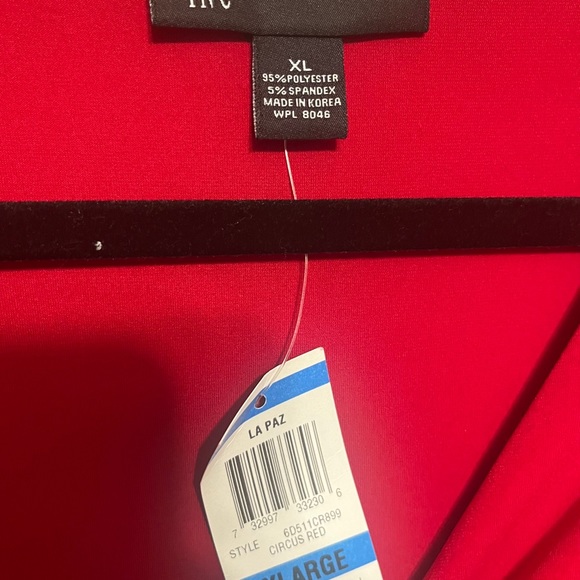 Red INC International Concepts dress. Size XL Matte jersey. Knot front. - Picture 6 of 9